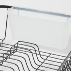 Large Steel Dish Drainer Black - Brightroom™: Powder-Coated Freestanding Rack With Utensil Holder -Brightroom GUEST 00c57bcd a1e6 4e23 a0fc 25646d94c4e6