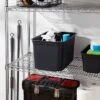 26.2qt Heavy Duty Storage Bin - Brightroom™: Black Plastic, Stackable & Portable, Universal Storage Solution -Brightroom GUEST 0a87b9a1 cfd9 4cf0 b6d7 cda074d516aa