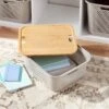 Bamboo Lid With Cutout Handles - Brightroom™: Decorative Storage Bins, Natural Brown, 14.72" X 12.52", No Assembly Required -Brightroom GUEST 108be1bc 7b40 4b7d bef2 27d301fc5cf8