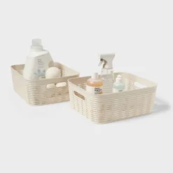 2pk Wave Medium Decorative Basket Cream - Brightroom™ -Brightroom GUEST 18abc29c cd2a 4b08 abdf 83a9eadf43a1