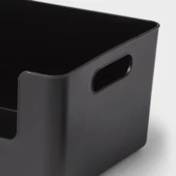 Large Plastic Open Face Pantry Bin Black - Brightroom™: Kitchen Cabinet Organizer, 13"x9.5"x6" Storage Solution -Brightroom GUEST 1f6c6d71 2824 4402 a6ec aa351e7bb93d