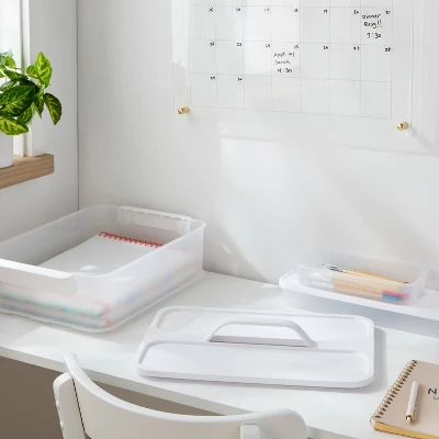Click In Place Large Lid With Handle For Plastic Storage Bins For Home And Office Organization White - Brightroom™ 3 Click In Place Large Lid With Handle For Plastic Storage Bins For Home And Office Organization White - Brightroom™