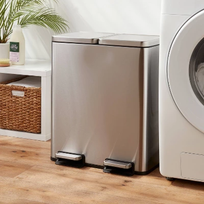 60L Stainless Steel Step Trash And Recycle Can - Brightroom™ 2 60L Stainless Steel Step Trash And Recycle Can - Brightroom™