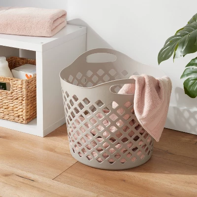 1bu Flexible Diamond Round Laundry Basket Gray - Brightroom™: Polyethylene, 35.2L Capacity, Built-In Handles, Multipurpose 3 1bu Flexible Diamond Round Laundry Basket Gray - Brightroom™: Polyethylene, 35.2L Capacity, Built-In Handles, Multipurpose