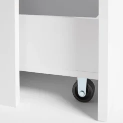 Narrow Storage Cabinet With Pull Out Cart White - Brightroom™: Utility Cart, Rolling Casters, Particle Board, 45" Height -Brightroom GUEST 37639585 d81c 419f 9048 8c4023077049
