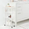 Skinny Storage Cart Matte White - Brightroom™: Iron Utility Cart, No Assembly, Narrow Profile -Brightroom GUEST 37e99111 697d 4eee b762 79c72946ac9e
