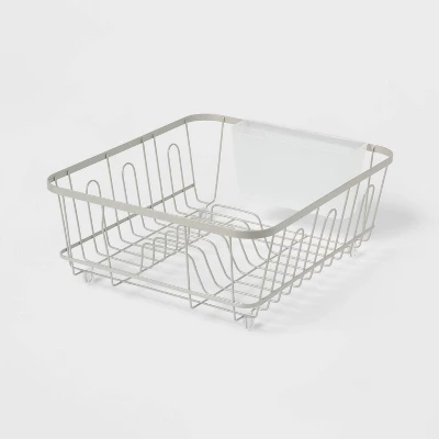 Small Steel Dish Drainer Brushed Nickel - Brightroom™: Freestanding Dish Drying Rack With Utensil Holder 5 Small Steel Dish Drainer Brushed Nickel - Brightroom™: Freestanding Dish Drying Rack With Utensil Holder - Image 3