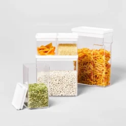 12.6c Tall Rectangle Plastic Food Storage Container - Brightroom: Stackable Cereal & Rice Storage, 8" H -Brightroom GUEST 3ab3dcb9 0183 4302 8946 e180bb55b581 1