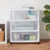 3 Drawer Wide Cart White - Brightroom™: Plastic Storage Drawers, Utility Cart With Casters, Portable Universal Storage -Brightroom GUEST 41559d35 e1ed 4b2b 8de2 fb77c89f6f6d