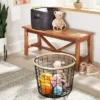 Round Black Wire With Natural Wood Handles Floor Basket - Brightroom™ -Brightroom GUEST 43553b6a c0bc 4139 8d81 77957cc0aa30