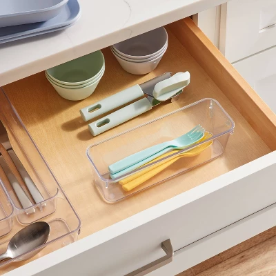 3"x9" Drawer Flatware Organizer - Brightroom™: Clear PETG In-Drawer Silverware Tray, Contemporary Style 3 3"x9" Drawer Flatware Organizer - Brightroom™: Clear PETG In-Drawer Silverware Tray, Contemporary Style