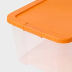 66qt Halloween Clear Latching Storage Box Orange Lid And Latch - Brightroom™ -Brightroom GUEST 53850f48 3b48 468a 9ccf f006211488ef