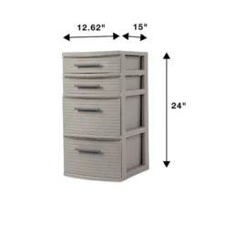 4 Drawer Weave Tower Dark Gray - Brightroom™: Plastic Storage Organizer, Portable Utility Drawers, Universal Storage -Brightroom GUEST 59e61d8d 40ff 45b8 b1f4 8e1d9f284647