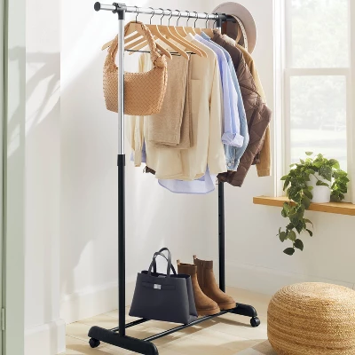 Adjustable Single Rod Garment Rack - Brightroom™ 3 Adjustable Single Rod Garment Rack - Brightroom™