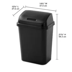 7.8gal Swing Top Waste Can Black - Brightroom™: Indoor Trash Bin With Lid, Textured Plastic, 21.375" Height -Brightroom GUEST 5efdfea5 0c3e 402b 8bc4 3a46f54a8791