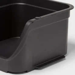 4.6qt Open Front Stackable Storage Bin - Brightroom™: Portable Black Utility, Universal Storage, 5" Height -Brightroom GUEST 62102c38 ddd2 48d8 8c14 e1b0f290914e