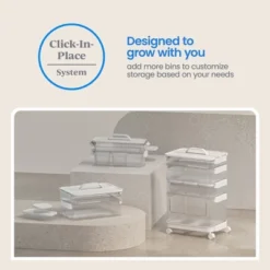 7pc Click In Place Rolling Storage Cart Kit Plastic Storage Home And Office Organization - Brightroom™​ -Brightroom GUEST 63576ac5 0756 468d 83fe 4925fda195a7