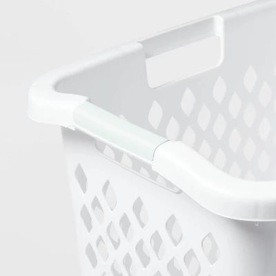 2.1bu Lamper White - Brightroom™: Plastic Clothes Hamper With Built-In Handles, Open-Top, 19.55 Volume Capacity 4 2.1bu Lamper White - Brightroom™: Plastic Clothes Hamper With Built-In Handles, Open-Top, 19.55 Volume Capacity - Image 2