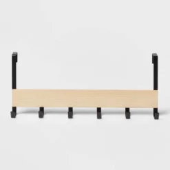 Large Over The Door Hook With Wood 6 Hooks - Brightroom™ -Brightroom GUEST 6e3d4c8e 1b64 444c b060 7ff56ecf7122