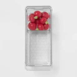 Divided Berry Bin With Lid Clear - Brightroom™: Refrigerator Organizer, Kitchen Storage, Freezer-Safe -Brightroom GUEST 6eb6c56e 6fde 4647 a1b8 307c011b4622