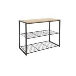3 Tier Shoe Rack Black Metal With Natural Wood - Brightroom™ 13 3 Tier Shoe Rack Black Metal With Natural Wood - Brightroom™ -Brightroom GUEST 79ac2ad6 ba46 41df b1a6 c43dc18b4832