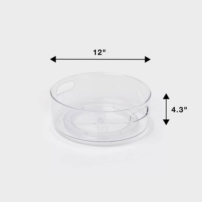 All Purpose Turntable Storage Clear - Brightroom™: PETG Utility Bin, 12"x12", 486 Volume, Spot Clean 6 All Purpose Turntable Storage Clear - Brightroom™: PETG Utility Bin, 12"x12", 486 Volume, Spot Clean - Image 4