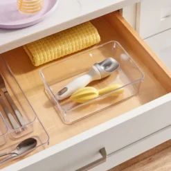 6"x9" Drawer Flatware Organizer - Brightroom™: Clear PETG In-Drawer Storage Tray, Contemporary Kitchen Organizer
