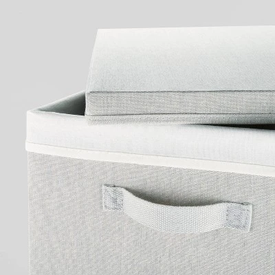 Collapsible Hamper Gray - Brightroom™: Light Gray Laundry Basket With Lid, 5700 Volume, 2 Handles, 26" Height 4 Collapsible Hamper Gray - Brightroom™: Light Gray Laundry Basket With Lid, 5700 Volume, 2 Handles, 26" Height - Image 2