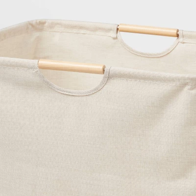 Canvas Rectangle Laundry Hamper - Brightroom™: Beige, 80L Capacity, Open-Top, Multipurpose Clothes Sorter, No Assembly Required 4 Canvas Rectangle Laundry Hamper - Brightroom™: Beige, 80L Capacity, Open-Top, Multipurpose Clothes Sorter, No Assembly Required - Image 2