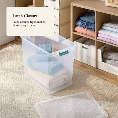 86qt Deep Storage Bin Clear With Latches - Brightroom™ 5 86qt Deep Storage Bin Clear With Latches - Brightroom™ - Image 3
