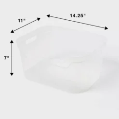 Large Open Front Storage Bin Clear - Brightroom™: Plastic, Portable, Nesting, Universal Storage, 14.5 Volume Capacity -Brightroom GUEST 8ad6cc5a b0b4 43b6 a98f fd315674ced2