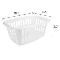 1.5bu Laundry Basket White - Brightroom™: Large Portable Clothes Hamper With Built-In Handles, 52.8L Capacity -Brightroom GUEST 9032ea0a b7c1 4510 bfba 7ada4e7f96fc