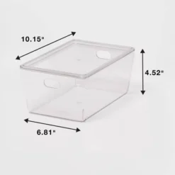 4L Stacking Clear Bin With Lid - Brightroom™: PET, Lidded, Stackable, Universal Storage, 10.15"x6.81"x4.52" -Brightroom GUEST 97abf7a3 80b7 45fd b0af 06eed6edf00a