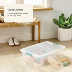 32qt Clear Storage Bin With Latches - Brightroom™ -Brightroom GUEST b8587399 4647 4e57 913b 4c32b806bdb6