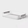 Click In Place 6.7qt Clear Shallow Plastic Storage Bin With White Latch For Home And Office Organization - Brightroom™ -Brightroom GUEST bae01562 2d78 4e7d a7d9 455947bae630