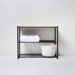 3 Tier Shoe Rack Black Metal With Natural Wood - Brightroom™ 15 3 Tier Shoe Rack Black Metal With Natural Wood - Brightroom™ -Brightroom GUEST c136b996 a47b 4cd3 9536 a26df1deb6a1