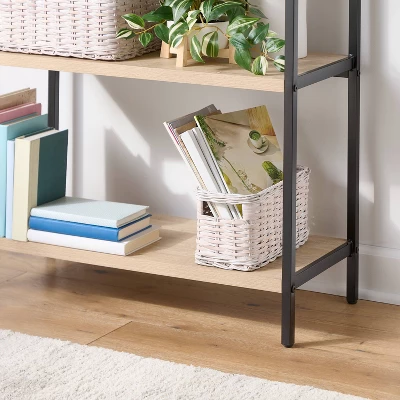 White Washed Woven Rattan Bin Small - Brightroom™ 3 White Washed Woven Rattan Bin Small - Brightroom™