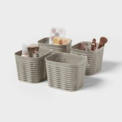 4pk Wave Decorative Basket Mini Gray - Brightroom™ -Brightroom GUEST cf9f0926 ad9e 4790 bb70 835c264b6735