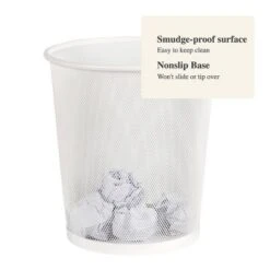 Mesh Waste Basket White - Brightroom™: Steel Indoor Trash Can, Nonslip Base, Fingerprint-Resistant, 3 Gallon Capacity -Brightroom GUEST d9d2dc05 a805 4641 a2fd 2e5098a1fe97