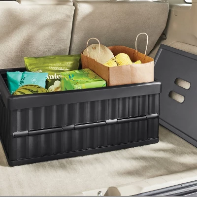 Easy Assembly Hard Sided Bins Black - Brightroom™: Universal Utility Storage, 50% Recycled Plastic, 3622 Volume Capacity 3 Easy Assembly Hard Sided Bins Black - Brightroom™: Universal Utility Storage, 50% Recycled Plastic, 3622 Volume Capacity