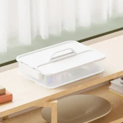 Click In Place Large Lid With Handle For Plastic Storage Bins For Home And Office Organization White - Brightroom™ 13 Click In Place Large Lid With Handle For Plastic Storage Bins For Home And Office Organization White - Brightroom™ -Brightroom GUEST ec06ca60 bc14 4ab1 a3f5 f5ea81dab0c1