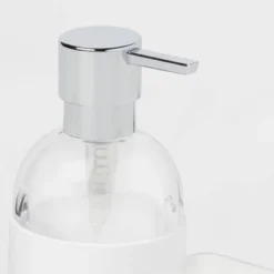 Plastic Soap Pump With Silicone Holder With Caddy & Tray White - Brightroom™: Kitchen Soap Caddy Dispenser -Brightroom GUEST f322c1f1 0ec8 49b4 b07f 79a4a9dfa233